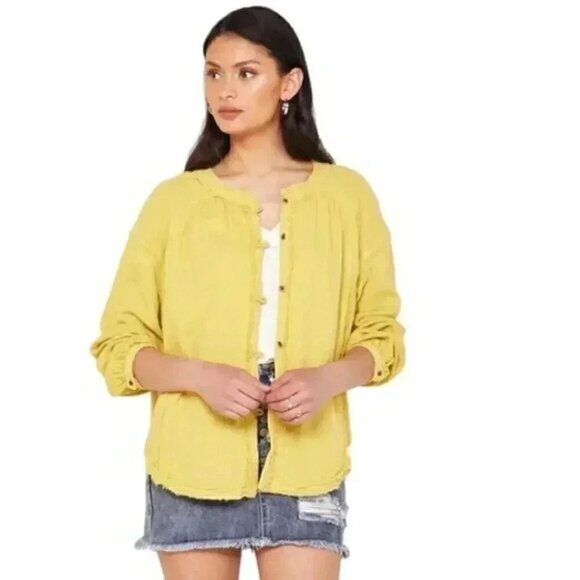 FREE People We The Free Moving Mountains Shirt Cotton Gauze Oversized Women's M - Picture 5 of 14